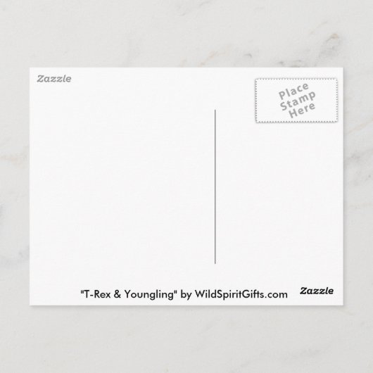 T-REX DINOSAURUS Briefkaart (Achterkant)