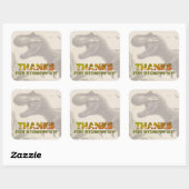 T-rex Dinosaurus Dank u Vierkante Sticker (Vel)