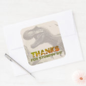 T-rex Dinosaurus Dank u Vierkante Sticker (Envelop)