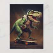 T-Rex dinosaurus die een skateboard verjaardagsfee Briefkaart (Voorkant)