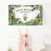 T-Rex Dinosaurus Feestje Jongen Verjaardagsfeest E Spandoek (Insitu)