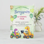 T-rex dinosaurus graafmachine tractor ballon Verja (Staand voorkant)