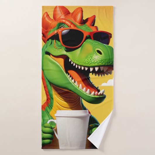 T-rex dinosaurus grappig badhanddoek (Badhanddoek)