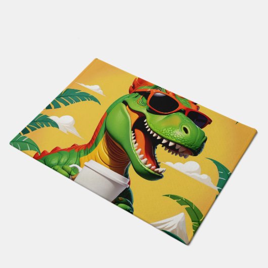 T-rex dinosaurus grappig deurmat (Schuin)