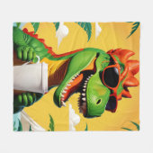 T-rex dinosaurus grappig fleece deken (Voorkant (Horizontaal))