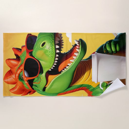 T-rex dinosaurus grappig strandlaken (Voorkant)