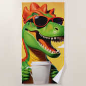 T-rex dinosaurus grappig strandlaken (Voorkant)