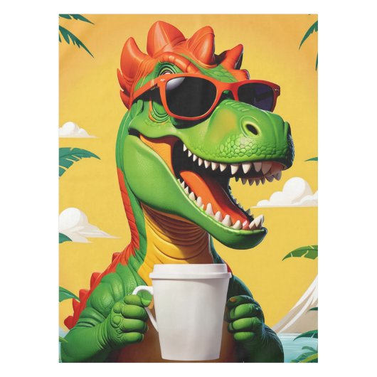 T-rex dinosaurus grappig tafelkleed (Voorkant)