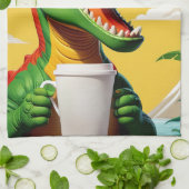 T-rex dinosaurus grappig theedoek (Gevouwen)