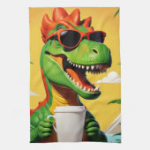 T-rex dinosaurus grappig theedoek (Verticaal)