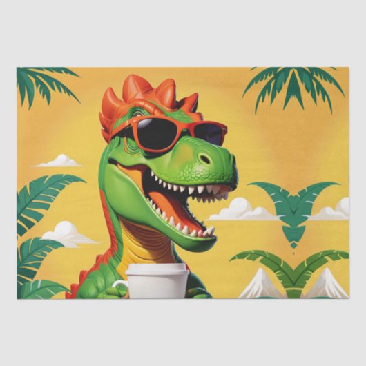 T-rex dinosaurus grappig tissuepapier (Voorkant)