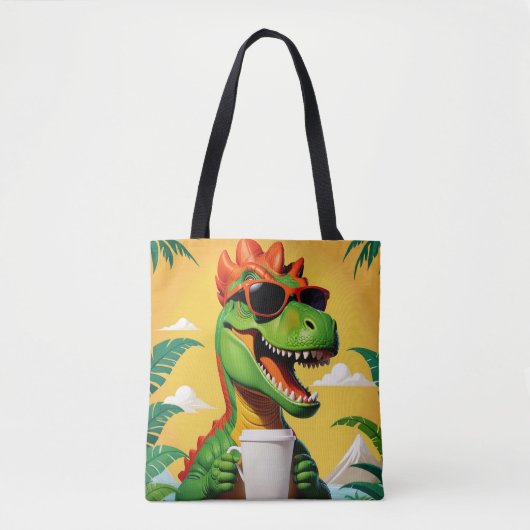 T-rex dinosaurus grappig tote bag (Voorkant)
