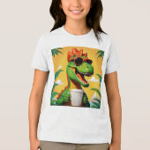 T-rex dinosaurus grappig Tri-Blend shirt (Voorkant)