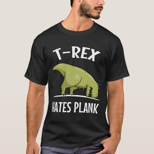 T-Rex dinosaurus haat plank T-shirt (Voorkant)