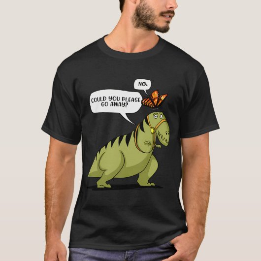 T-Rex dinosaurus haat vlinder T-shirt (Voorkant)