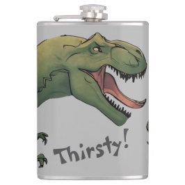 T-Rex dinosaurus heeft dorst! Pocket Heupfles
