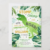 T rex dinosaurus jongen verjaardag kaart (Voorkant)