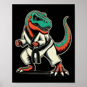 T-rex dinosaurus karate taekwondo vechtsporten  poster