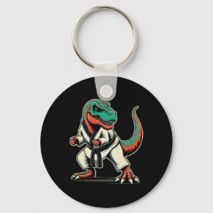 T-rex dinosaurus karate taekwondo vechtsporten  sleutelhanger