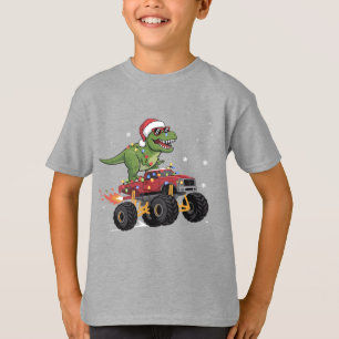 T-Rex dinosaurus Kerstmis monstertruck  T-shirt