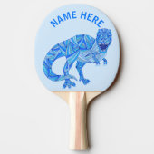 T-rex dinosaurus kleurrijk prehistorisch dier tafeltennisbatje (Achterkant)