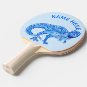 T-rex dinosaurus kleurrijk prehistorisch dier tafeltennisbatje (Voorkant Gekanteld)