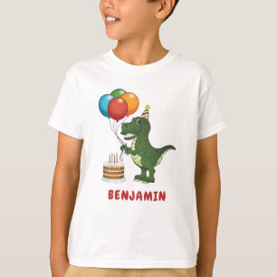 T-rex Dinosaurus Kleurrijke Ballonnen Verjaardagsn T-shirt
