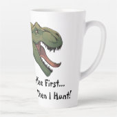 T-Rex Dinosaurus Koffie Eerst Dan Jaag Ik Latte Mok (Rechts)
