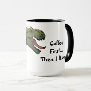 T-Rex Dinosaurus Koffie Eerst Dan Jaag Ik Mok