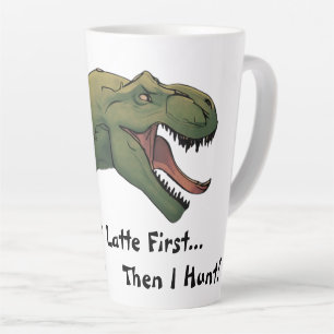 T-Rex Dinosaurus Koffie of Chai eerst dan ik jagen Latte Mok