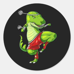 T-rex dinosaurus Muay Thai Boksen Karate Martial A Ronde Sticker