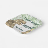 T-Rex Dinosaurus Oerwoud Verjaardagsfeest Papieren Bordje (Gebogen)