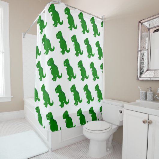 T-Rex dinosaurus ontwerp Douchegordijn (In situ)