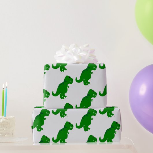 T-Rex Dinosaurus Ontwerp Elke Achtergrondkleur Cadeaupapier (Feestgeschenken)
