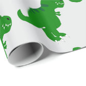 T-Rex Dinosaurus Ontwerp Elke Achtergrondkleur Cadeaupapier (Rol Hoek)