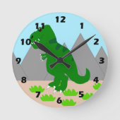 T-Rex Dinosaurus Ontwerp Ronde Klok (Voorkant)