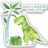 *~* T-Rex Dinosaurus Palm brullend goed leven Sticker (Voorkant)