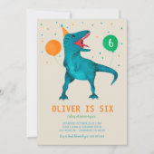 T-Rex Dinosaurus Party Dier Verjaardagsfeest Kaart (Voorkant)