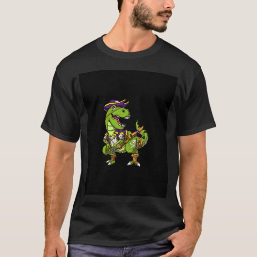 T-Rex dinosaurus piraat T-shirt (Voorkant)