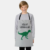 T-rex dinosaurus print aangepaste naam schort (Gedragen)