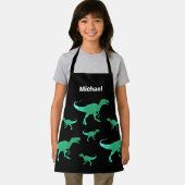 T-rex dinosaurus print aangepaste naam schort (Insitu)