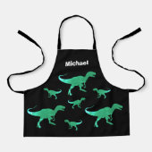 T-rex dinosaurus print aangepaste naam schort (Voorkant)
