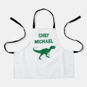 T-rex dinosaurus print aangepaste naam schort (Voorkant)