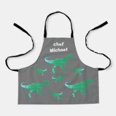 T-rex dinosaurus print aangepaste naam schort (Voorkant)