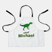 T-rex dinosaurus print aangepaste naam schort (Voorkant)