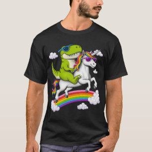 T-Rex dinosaurus rijdend op eenhoorn T-shirt