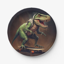T-Rex Dinosaurus Rising a Skateboard Verjaardagsfe