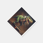 T-Rex Dinosaurus Rising a Skateboard Verjaardagsfe Servet (Hoek)