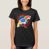 T REX Dinosaurus Rock Uw Sokken Autisme Bewustzijn T-shirt (Voorkant)