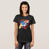 T REX Dinosaurus Rock Uw Sokken Autisme Bewustzijn T-shirt (Voorkant volledig)